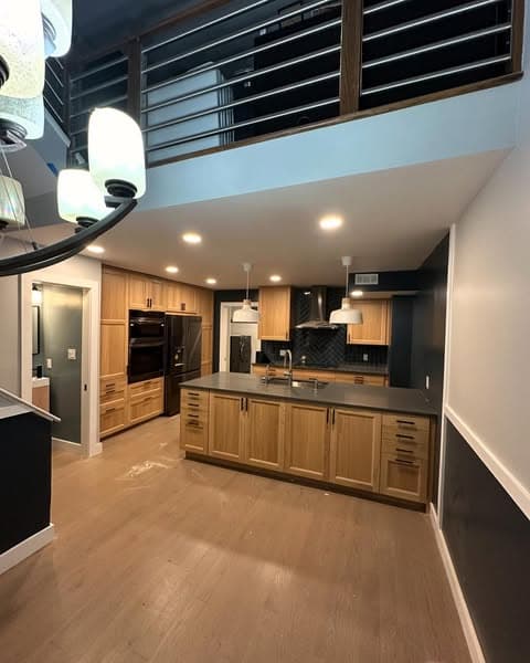 Full kitchen remodel, Bathroom relocation after